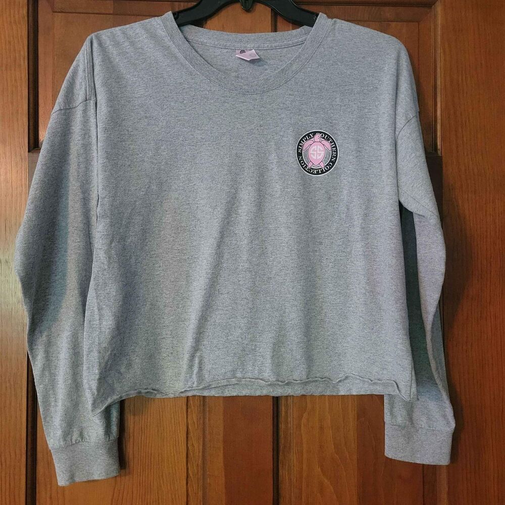 Women's XL Simply Southern Cropped Long Sleeve Tee